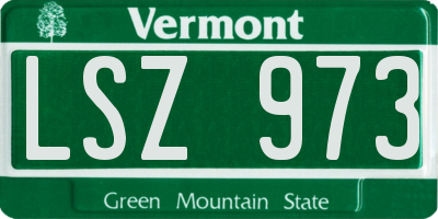 VT license plate LSZ973