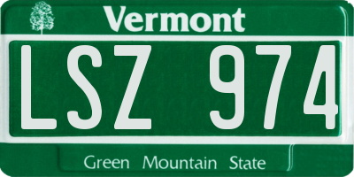 VT license plate LSZ974