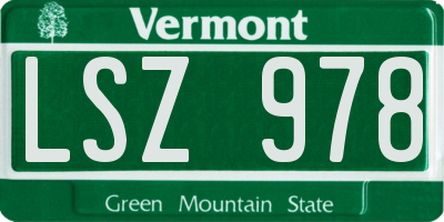 VT license plate LSZ978