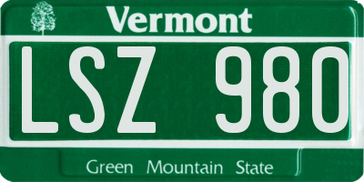 VT license plate LSZ980