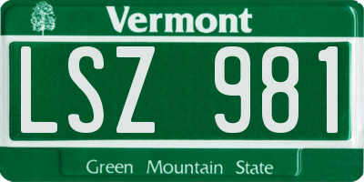 VT license plate LSZ981