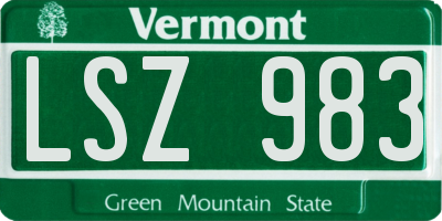 VT license plate LSZ983