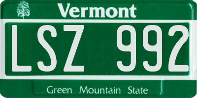 VT license plate LSZ992