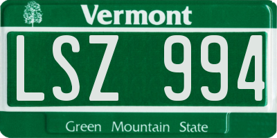 VT license plate LSZ994