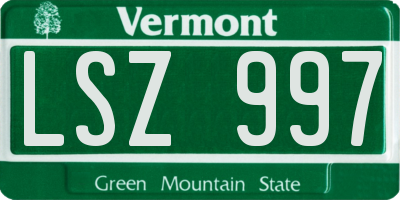 VT license plate LSZ997
