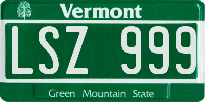 VT license plate LSZ999