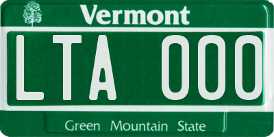 VT license plate LTA000
