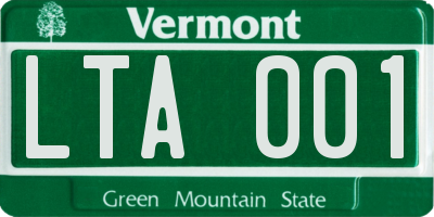 VT license plate LTA001