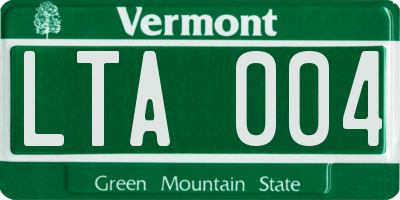 VT license plate LTA004
