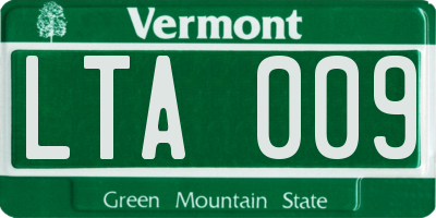 VT license plate LTA009