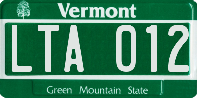 VT license plate LTA012