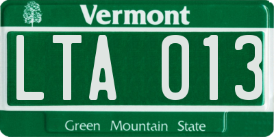 VT license plate LTA013