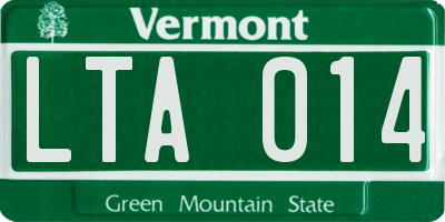 VT license plate LTA014