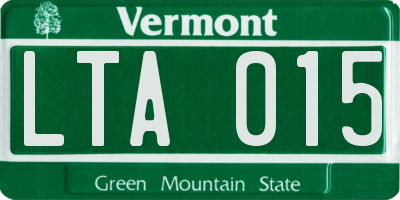 VT license plate LTA015