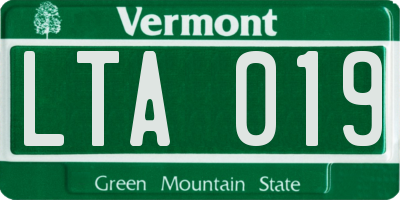VT license plate LTA019