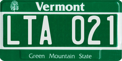 VT license plate LTA021