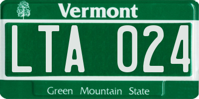 VT license plate LTA024
