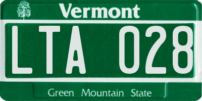 VT license plate LTA028