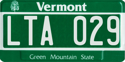VT license plate LTA029