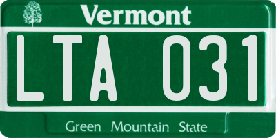 VT license plate LTA031
