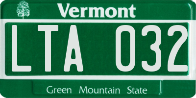 VT license plate LTA032