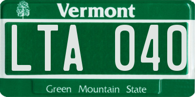 VT license plate LTA040