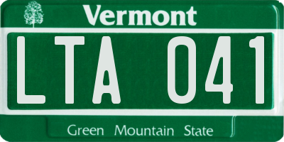 VT license plate LTA041
