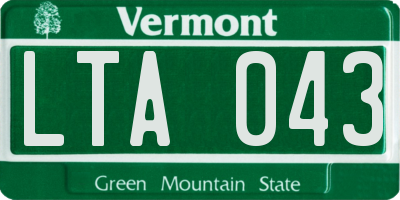 VT license plate LTA043