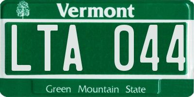 VT license plate LTA044