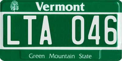 VT license plate LTA046