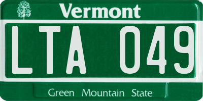 VT license plate LTA049