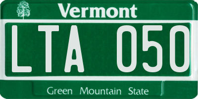 VT license plate LTA050