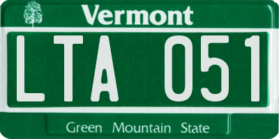 VT license plate LTA051