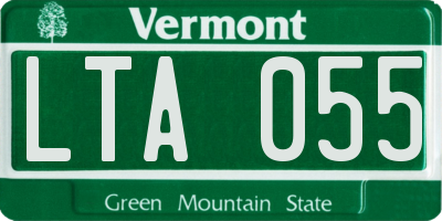 VT license plate LTA055