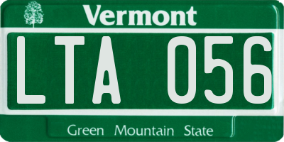 VT license plate LTA056