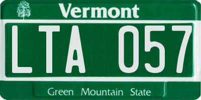 VT license plate LTA057