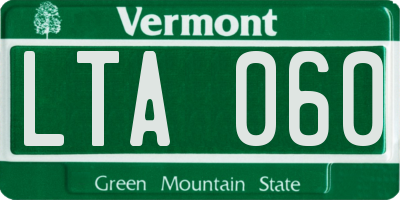 VT license plate LTA060