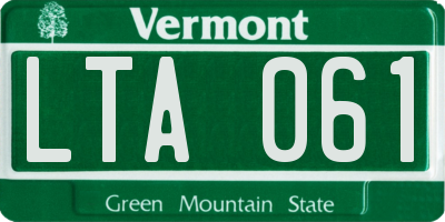 VT license plate LTA061