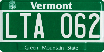 VT license plate LTA062