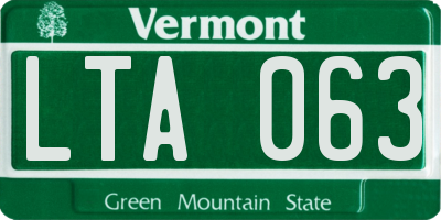 VT license plate LTA063