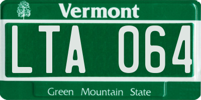 VT license plate LTA064