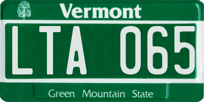 VT license plate LTA065
