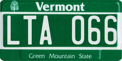 VT license plate LTA066