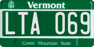 VT license plate LTA069