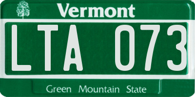VT license plate LTA073