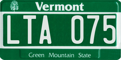 VT license plate LTA075