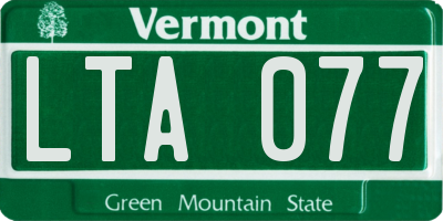 VT license plate LTA077