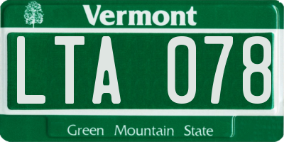 VT license plate LTA078