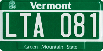 VT license plate LTA081