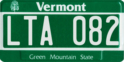 VT license plate LTA082